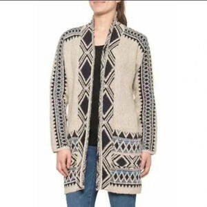 LUCKY BRAND Tribal Diamond Aztec Boho Western Open Front Cardigan Sweater(XS/S)